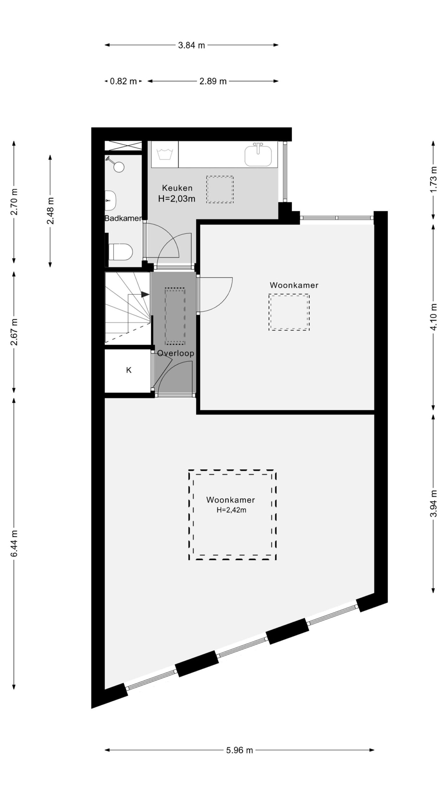 Plattegrond 28C op de 4e verdieping
