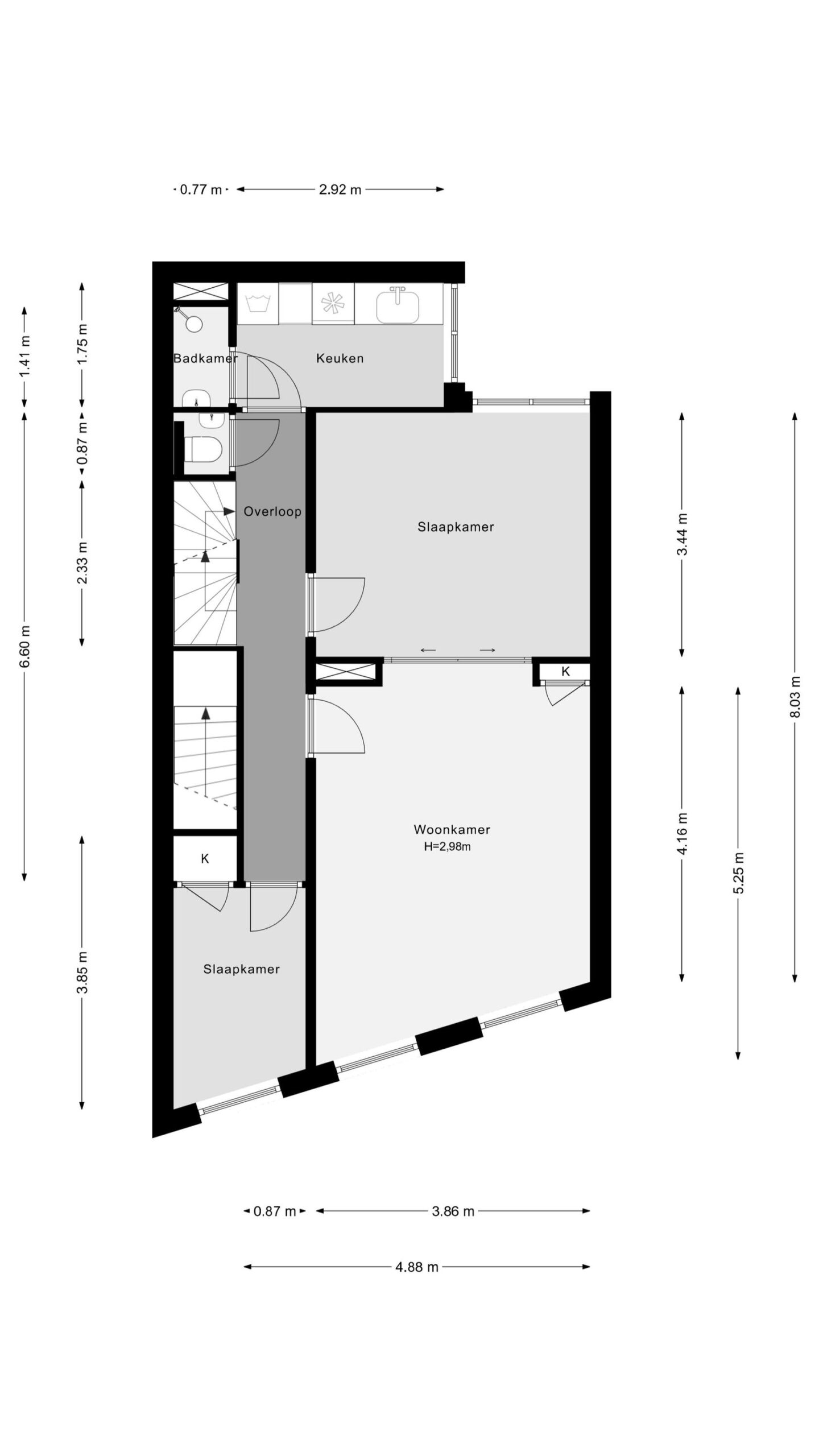 Plattegrond 1e verdieping