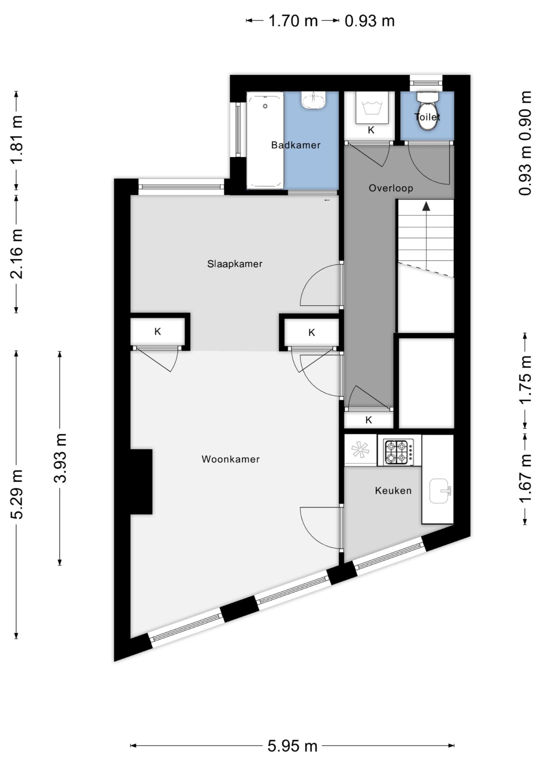 Plattegrond 30B op de 1e verdieping